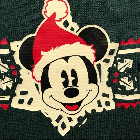 Disney Holiday Mickey Raglan Jumpsuit Baby Beans Kohls Christmas Sleeper 18M New - Picture 7 of 17